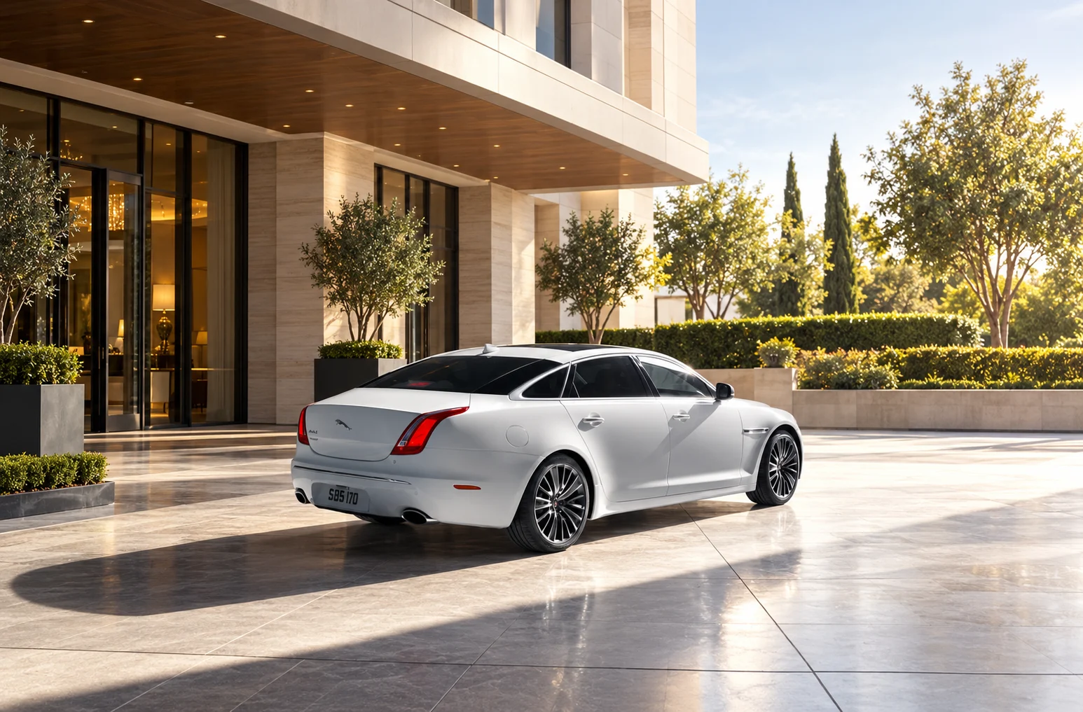 Rear exterior of the XJ Ultimate with oval exhaust finishers